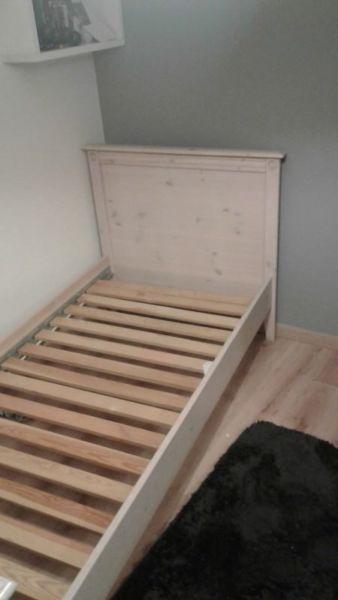 Łóżko drewniane 90x200, drewno bielone jak IKEA