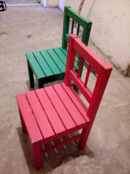 stolik i krzesełka z Ikea, pomalowane