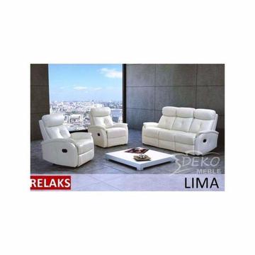 Komplet wypoczynkowy LIMA skóra naturalna 100% Sofa Fotele