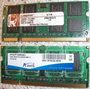 Pamięć do Laptopa 1 GB DDR2 800 lub 667 MHz lub Zamiana