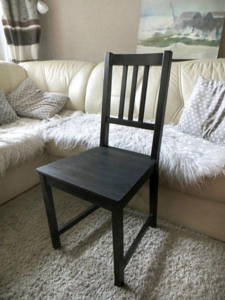 KRZESŁO IKEA Stefan czarne czarnobrąz drewniane sosnowe krzesła - Warszawa
