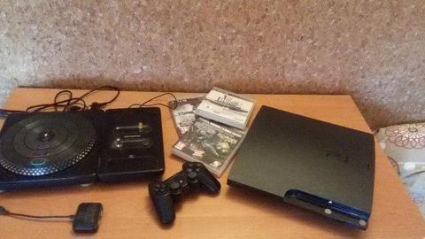 PS3 Sony Playstation 3 slim + 5 gier dj hero2 z konsolą, gta 5