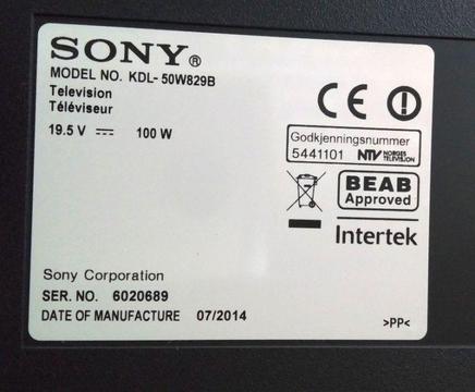 Telewizor Sony KDL-50W829B,FullHD,50cali,klasa A++,1080p,3D,Smart