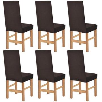 6x vidaXL Elastyczne pokrowce na krzesła, prążkowane(131969)