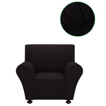 vidaXL Elastyczny pokrowiec na fotel, z dżerseju, czarny(131079)