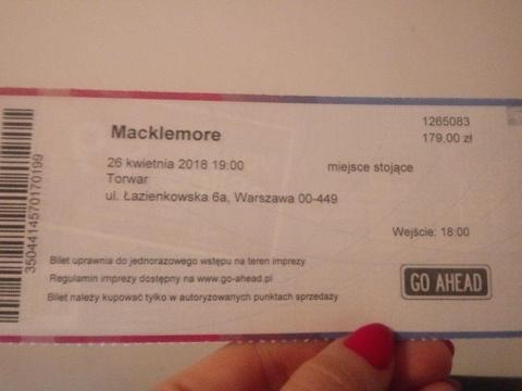 Bilet na koncert Macklemore 26 kwietnia 2018, godz 19:00