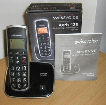 NOWY TELEFON BEZPRZEWODOWY SWISSVOICE AERIS 126 DLA SENIORA