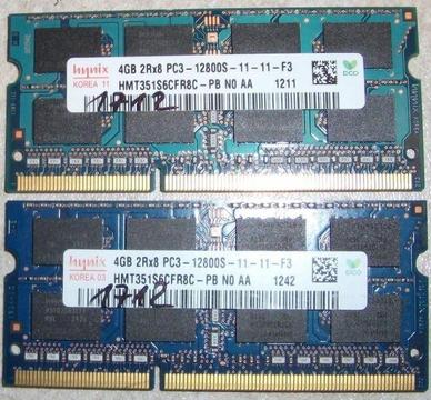 Pamięć do Laptopa 2 x 4 GB DDR3 , Razem 8 GB lub Zamiana