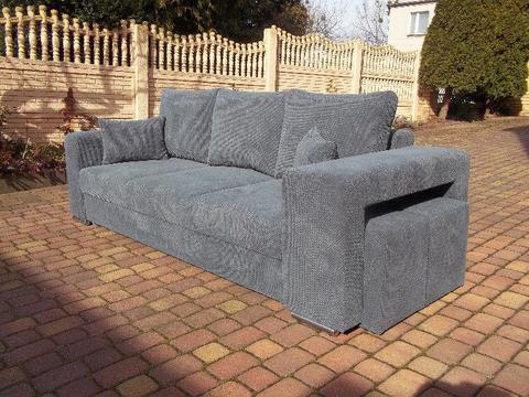 kanapa/sofa/150cm szerokie spanie/sprężyny bonell/2 pufy w boku kanapy/pojemnik