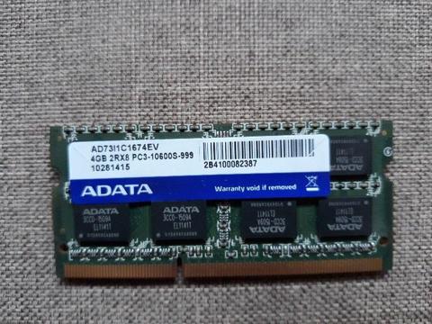 Pamięci RAM DDR3 4Gb ADATA do laptopów