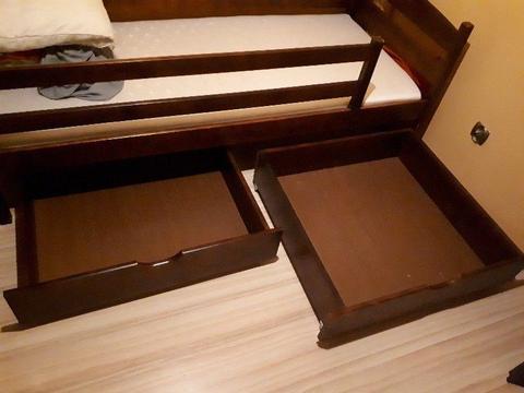Łóżko materac szuflady barierka