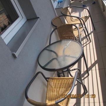 Meble ogrodowe/balkonowe KOMPLET 4 krzesła +stolik