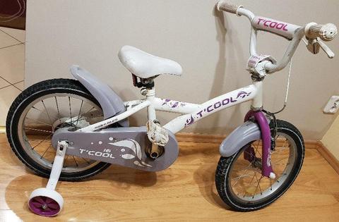 Rower dla dziewczynki 16 cali T'Cool + kółka do nauki jazdy