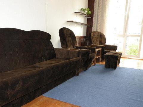 komplet wypoczynkowy, kanapa, 2 fotele,2 pufy