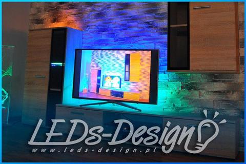 Podświetlenie LED telewizora ze sterowaniem radiowym - różne modele - białe + kolor - RGBW