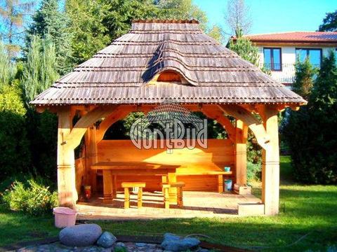 Altanka ogrodowa 3x4m altana drewniana, kuchnia letnia grill , gonty drewniane , garaż drewniany