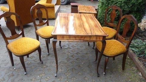 Elegancki stylowy komplet mebli do Jadalni stół rozkładany + 4 krzesła