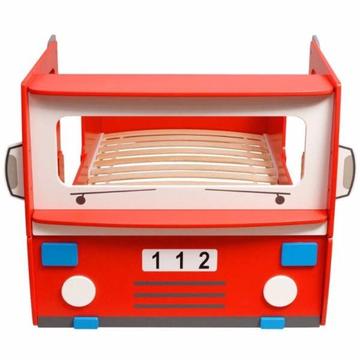 vidaXL Łóżko dziecięce wóz strażacki, 200x90 cm, czerwony (244521)