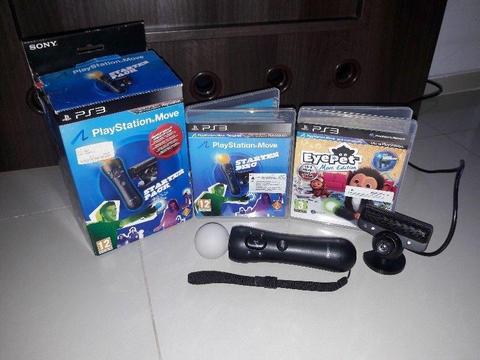 ZESTAW NA SONY PS3 PS MOVE RÓŻDŻKA KAMERKA 2GRY STAN IDEALNY