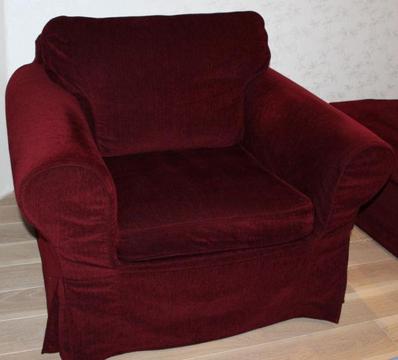 Ikea Ektorp - meble wypoczynkowe (sofa, fotel, podnóżek), niepowtarzalne obicie