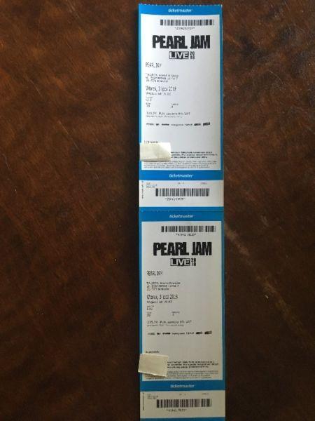 2 bilety na koncert Pearl Jam 3 lipca 2018 w Krakowie - 335 zł za 1 bilet