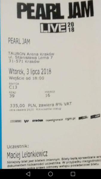 PEARL JAM Krakow 03.07.2018