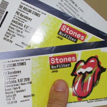 Rolling Stones w Warszawie 2 bilety na koncert w Warszawie 8.07.2018