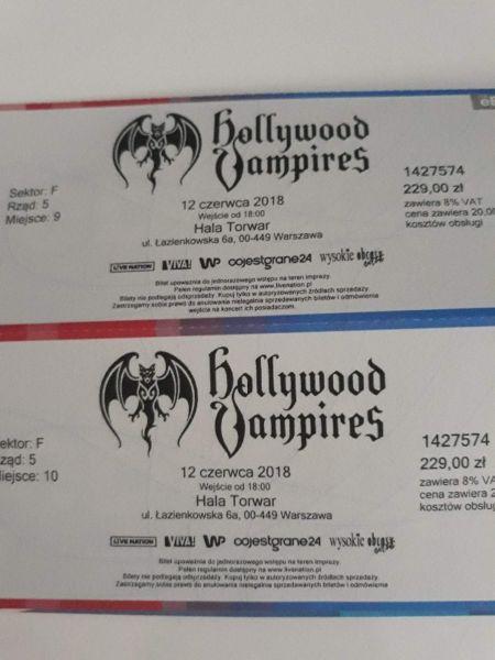 Sprzedam bilety Hollywood Vampires Warszawa 4 szt