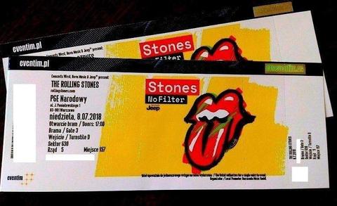 Rolling Stones Warszawa, 8.07.2018 2 bilety