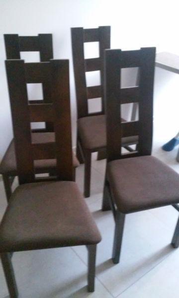 4 krzesła drewniane ciemny brąz Wenge