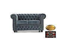 Chesterfield sofa 2 os Fluweel morska