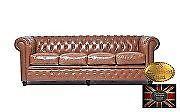 Chesterfield sofa skorzana 4 os Brighton vintage mokka