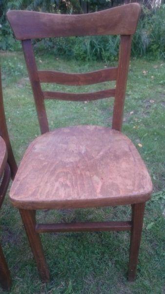 Krzesła drewno, z PRl