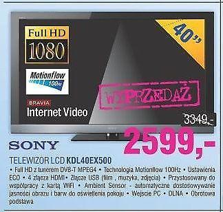 Tv Lcd Sony 40 cali Full Hd Bravia KDL-40EX500 Internet