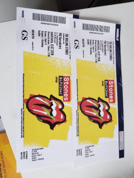 8.07 The Rolling Stones 2 bilety, golden circle