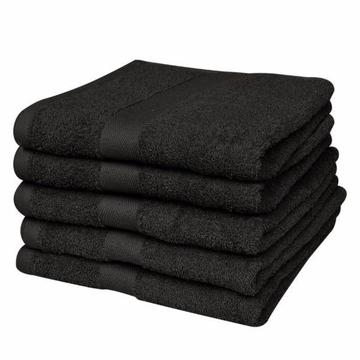 5x Ręczniki do rąk 100% bawełna 500 gsm 50 x 100 cm Czarne(130606)