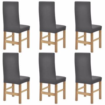 vidaXL Elastyczne pokrowce na krzesła, 6 szt, szare(131044)