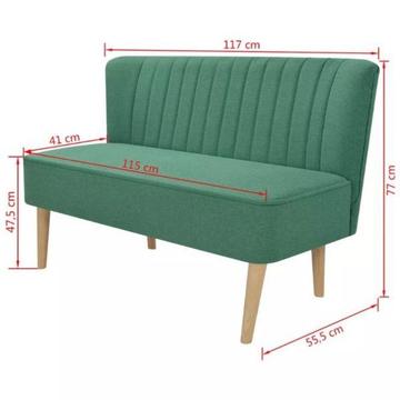 vidaXL Sofa 117x55,5x77 cm, zielony materiał （244073）