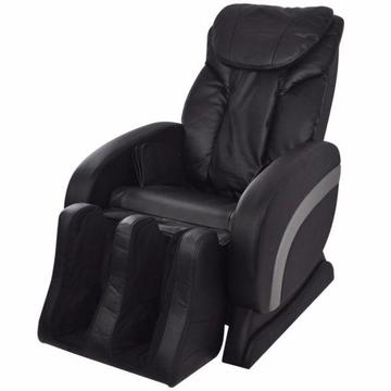 vidaXL Elektryczny fotel masujący ze sztucznej skóry, czarny (244300)