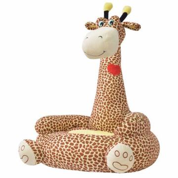 vidaXL Fotel dla dzieci żyrafa, pluszowy, brązowy (80160)