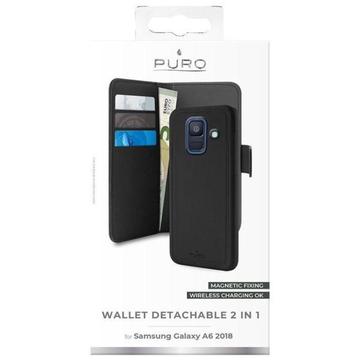 PURO Wallet Detachable - Etui 2w1 Samsung Galaxy A6 2018 (czarny)