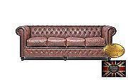 Chesterfield sofa skorzana 4 os Brighton vintage braz