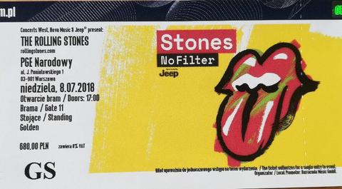 Bilety na The Rolling Stones, Golden Circle , Warszawa 8.07.2018