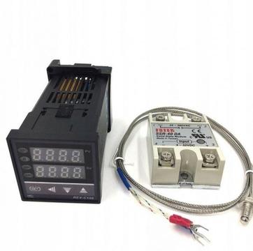 Regulator temperatury Rex-c100, czujnik typ K, przekaźnik SSR 40A