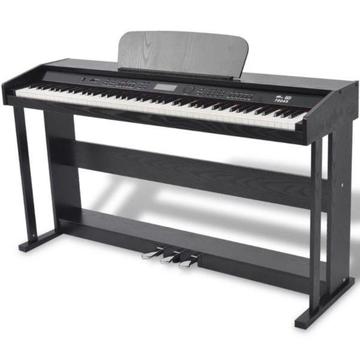 vidaXL 88 klawiszy pianino cyfrowe z pedałami czarna płyta melaminowa (70045)