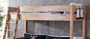 Drewniane łóżko piętrowe SEART+ 2 materace 80 x 200 IKEA