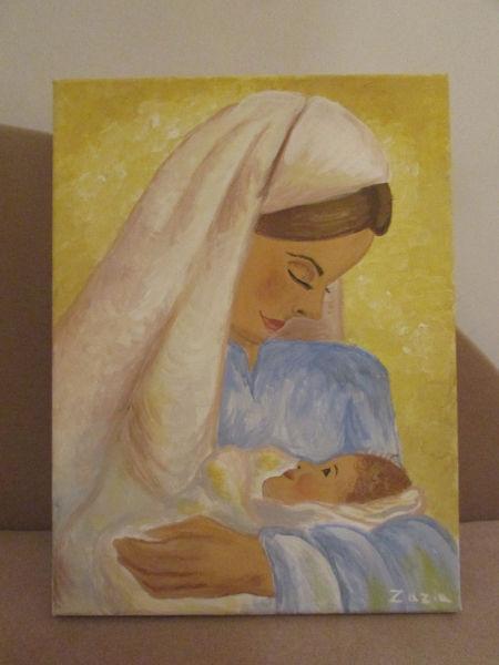 Obraz Maryja z Dzieciątkiem Matka Boska 30x40cm