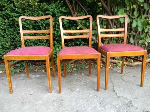 krzesło krzesła 3 sztuki prl retro art deco stare wysyłka zdrowe ładne