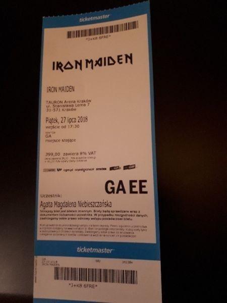 Bilet na Iron Maiden 27 lipiec br Kraków