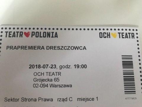 Bilety do Och Teatru - Prapremiera dreszczowca 23.07